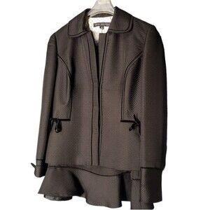 NWT Nipon Boutique Quilted Jacket and Skirt Velvet Trim Flutter Skirt Hem Size 4